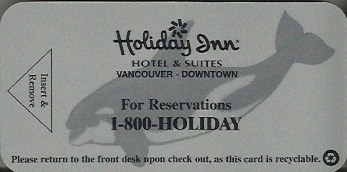 Hotel Keycard Holiday Inn Vancouver Canada Front