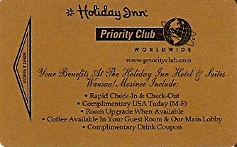 Hotel Keycard Holiday Inn Wausau U.S.A. Front
