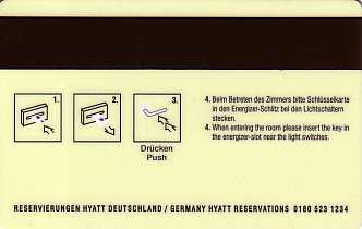 Hotel Keycard Hyatt Hamburg Germany Back