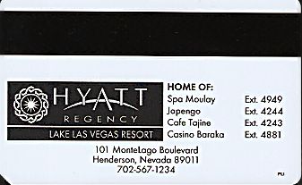 Hotel Keycard Hyatt Las Vegas U.S.A. Back