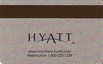 Hotel Keycard Hyatt Montreal Canada Back