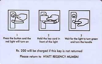 Hotel Keycard Hyatt Mumbai India Back