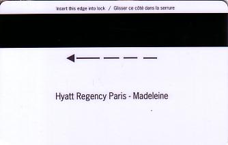 Hotel Keycard Hyatt Paris France Back