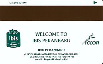 Hotel Keycard Ibis Pekanbaru Indonesia Back