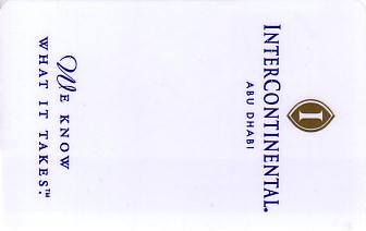 Hotel Keycard Inter-Continental Abu Dhabi United Arab Emirates Front
