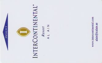 Hotel Keycard Inter-Continental Al Ain United Arab Emirates Front