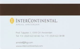 Hotel Keycard Inter-Continental Amsterdam Netherlands Back