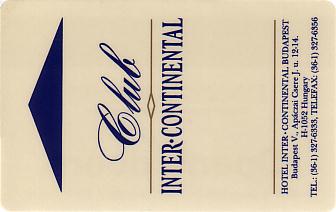 Hotel Keycard Inter-Continental Budapest Hungary Front