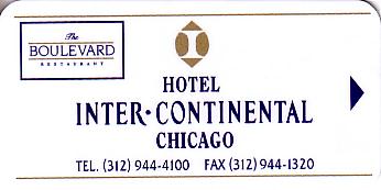 Hotel Keycard Inter-Continental Chicago U.S.A. Front