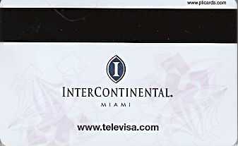 Hotel Keycard Inter-Continental Miami U.S.A. Back
