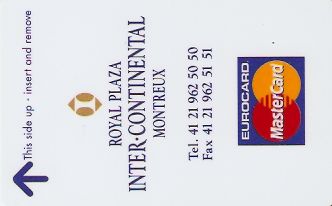 Hotel Keycard Inter-Continental Montreux Switzerland Front