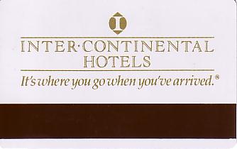 Hotel Keycard Inter-Continental Prague Czech Republic Back