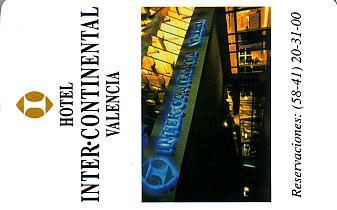Hotel Keycard Inter-Continental Valencia Ven Venezuela Front