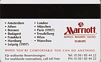Hotel Keycard Marriott Generic Back