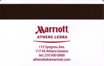 Hotel Keycard Marriott Athens Greece Back