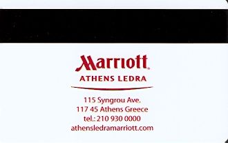 Hotel Keycard Marriott Athens Greece Back