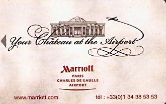 Hotel Keycard Marriott Paris France Front