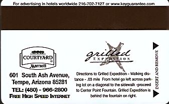 Hotel Keycard Marriott - Courtyard Arizona (State) U.S.A. (State) Back