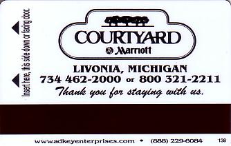 Hotel Keycard Marriott - Courtyard Michigan (State) U.S.A. (State) Back
