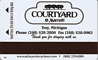 Hotel Keycard Marriott - Courtyard Michigan (State) U.S.A. (State) Back