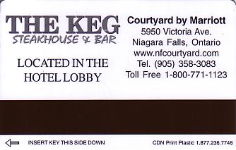 Hotel Keycard Marriott - Courtyard Niagara Falls Canada Back