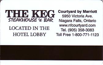 Hotel Keycard Marriott - Courtyard Niagara Falls Canada Back