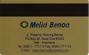 Hotel Keycard Sol Melia Bali Indonesia Back