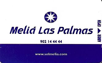 Hotel Keycard Sol Melia Las Palmas Spain Front
