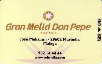 Hotel Keycard Sol Melia Malaga Spain Front