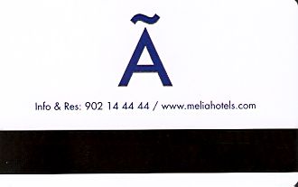 Hotel Keycard Sol Melia Malaga Spain Back