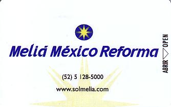 Hotel Keycard Sol Melia Mexico City Mexico Front