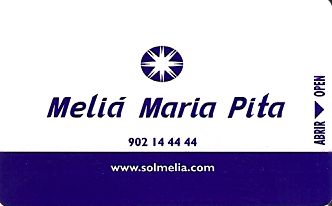 Hotel Keycard Sol Melia Maria Pita  Front