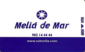 Hotel Keycard Sol Melia Palma Mallorca Spain Front