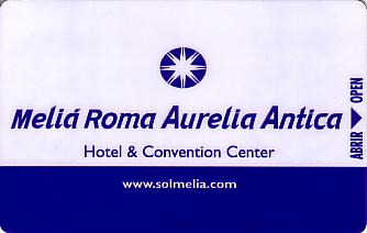 Hotel Keycard Sol Melia Rome Italy Front
