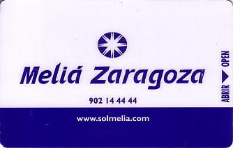 Hotel Keycard Sol Melia Zaragoza Spain Front