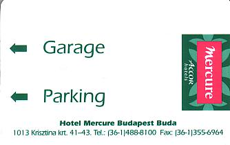 Hotel Keycard Mercure Budapest Hungary Front