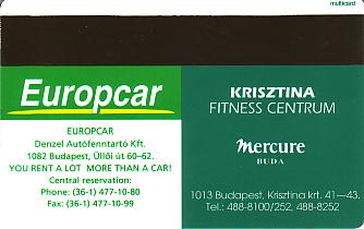 Hotel Keycard Mercure Budapest Hungary Back