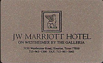Hotel Keycard Marriott - JW Houston U.S.A. Front