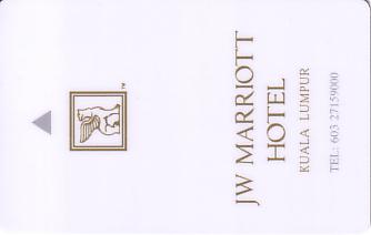 Hotel Keycard Marriott - JW Kuala Lumpur Malaysia Front