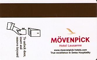 Hotel Keycard Movenpick Lausane Switzerland Back