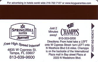 Hotel Keycard Marriott - SpringHill Suites Florida (State) U.S.A. (State) Back