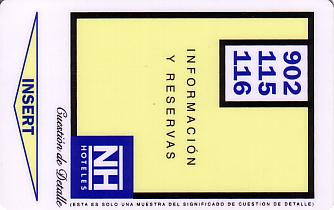 Hotel Keycard NH Hotels  Spain Front
