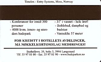 Hotel Keycard Quality Inn & Suites Langesund Norway Back