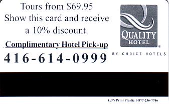 Hotel Keycard Quality Inn & Suites Niagara Falls Canada Back