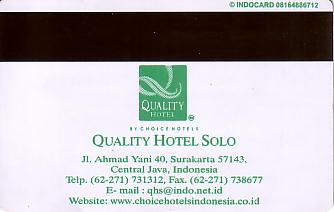 Hotel Keycard Quality Inn & Suites Surakarta Indonesia Back