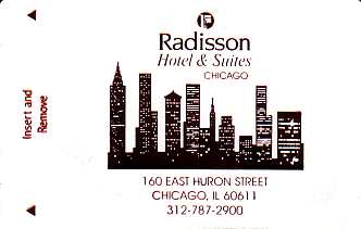 Hotel Keycard Radisson Chicago U.S.A. Front