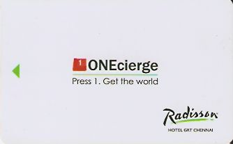 Hotel Keycard Radisson Chennai India Front