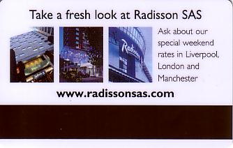 Hotel Keycard Radisson London United Kingdom Back
