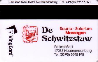 Hotel Keycard Radisson Neubrandenburg Germany Back
