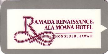 Hotel Keycard Ramada Honolulu U.S.A. Front
